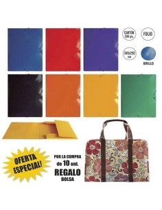 PACK 10 CARPETA GOMAS Y SOLAPAS Fº PLASTICO PIZARRA BLANCA